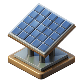 serene vintage Solar Panel Array Isometric View Isolated genuine png