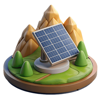 beautiful classic Solar Panel Array Mountain Landscape Cutout original png