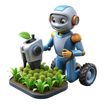 elegant classic A Futuristic Farming Robot Tending to Cro high quality png