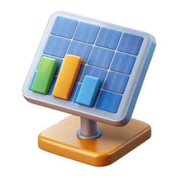 impressive artistic Solar Panel Energy Production Chart Transparent Background professional png
