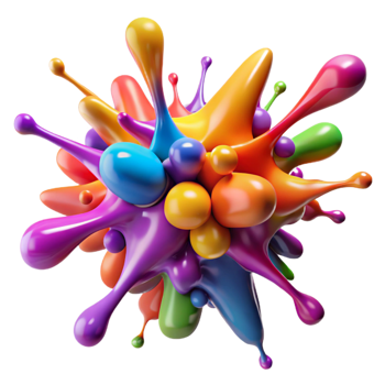 elegant creative A Chaotic Explosion of Colorful Paint Sp detailed png