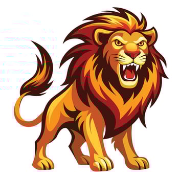Fierce lion illustration vector