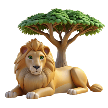 impressive contemporary A Majestic Lion Resting in the Shade of A high quality png