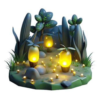 impressive creative A Group of Fireflies Illuminating a Dark high quality png