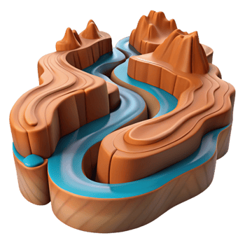 elegant abstract A Winding River Carving Through a Canyon exclusive png