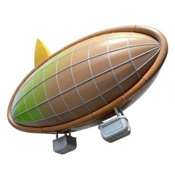 dramatic creative Solar Powered Airship Profile View Isolated professional png