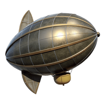 dramatic vintage Solar Powered Airship Silhouette Cutout png
