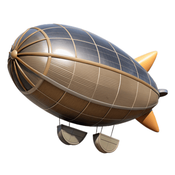 dramatic minimalist Solar Powered Airship Silhouette Cutout high quality png