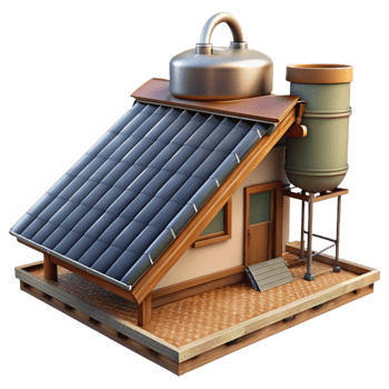 vibrant creative Solar Water Heater Roof Installation Cutout detailed png