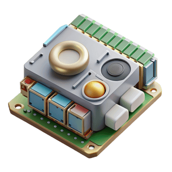 wonderful vintage Sound Card Internal Components Visible Isolated png
