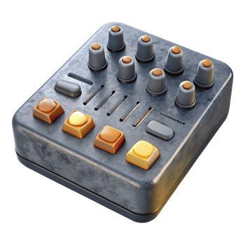 beautiful rustic Sound Mixer Knobs Detailed Texture Cutout Transparent Background premium png