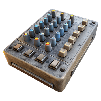 elegant minimalist Sound Mixing Console Channel Faders Detailed View Isolated detailed png
