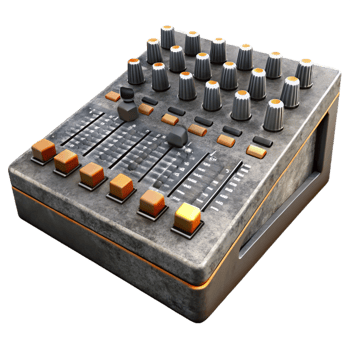 wonderful artistic Sound Mixing Console Channel Faders Detailed View Isolated detailed png