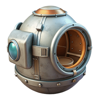 stunning modern Space Capsule Hatch Open in Space Transparent Background detailed png