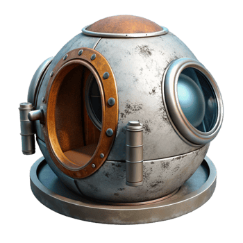 wonderful abstract Space Capsule Hatch Open in Space Transparent Background png