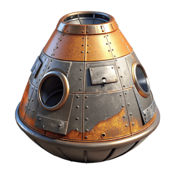 dramatic modern Space Capsule Heat Shield Ablation Transparent Background authentic png