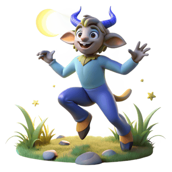 dramatic vintage A Playful Satyr Dancing in a Moonlit Gla premium png