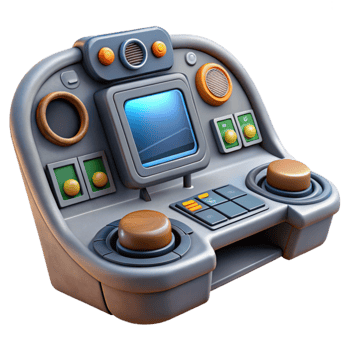 serene abstract Spacecraft Cockpit Control Panel Isolated professional png