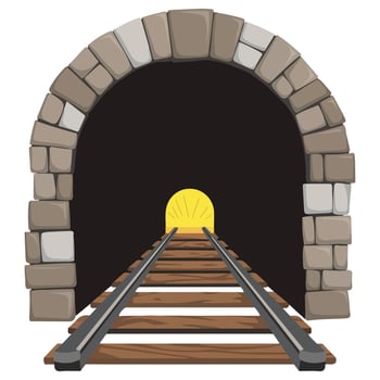 Railroad Tunnel Isolated on White Background vector