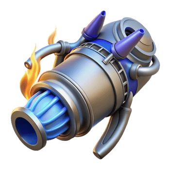 elegant creative Spacecraft Engine with Exhaust Plume Cutout with Blue Flames high resolution png