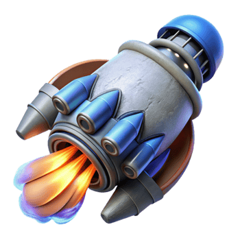 dramatic creative Spacecraft Engine with Exhaust Plume Cutout with Blue Flames exclusive png