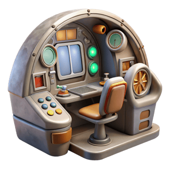 dramatic traditional Spacecraft Interior Cutout with Control Panel genuine png