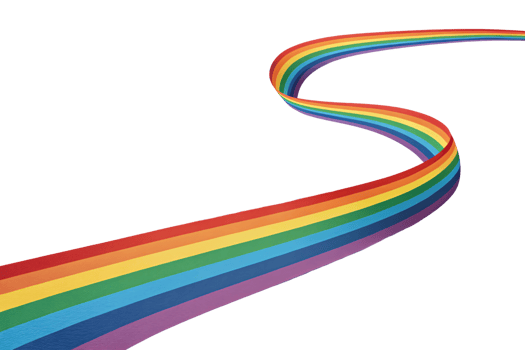 A spiraling, three-dimensional rainbow road curving gracefully into the distance, emphasizing movement, hope, and endless possibilities png