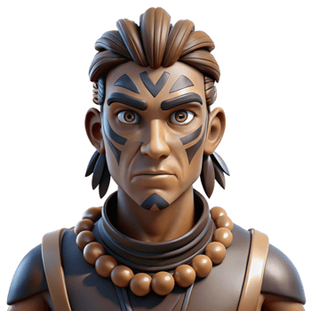 dramatic abstract Tribal Warrior Portrait Elaborate Headdress original png