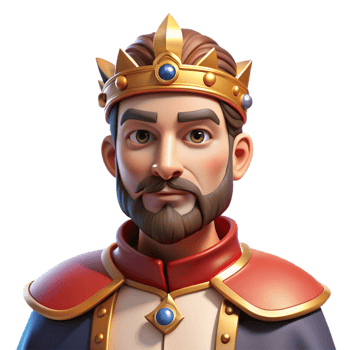 dramatic contemporary Portrait of a Regal King in a Crown Drama 4K png