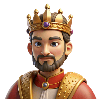 dramatic classic Portrait of a Regal King in a Crown Drama exclusive png