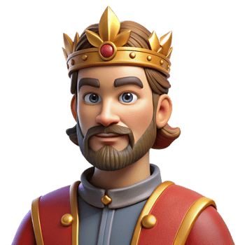 vibrant traditional Portrait of a Regal King in a Crown Drama professional png