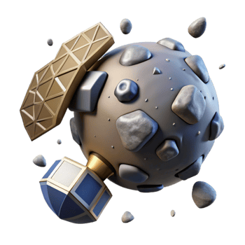 dramatic abstract Space Debris Satellite Fragment Isolated Graphic high resolution png