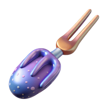 serene creative Space Food Fork Floating Transparent Background exclusive png