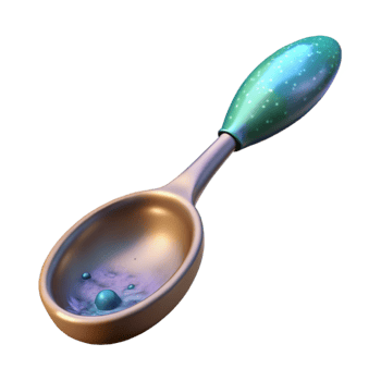 serene abstract Space Food Spoon Floating Transparent Background professional png