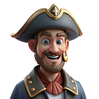 impressive modern Portrait of a Charismatic Pirate Captain high quality png