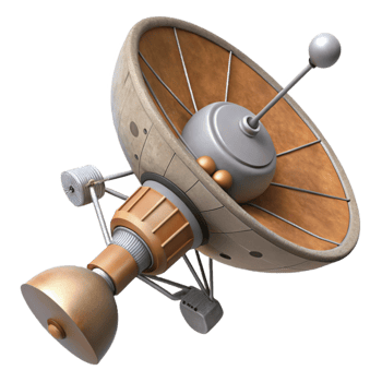 extraordinary minimalist Space Probe with Antenna Cutout on Transparent Background high quality png
