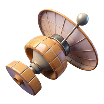 magnificent rustic Space Probe with Antenna Cutout on Transparent Background premium png
