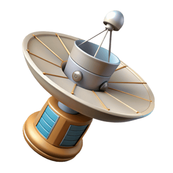 beautiful contemporary Space Probe with Antenna Cutout on Transparent Background authentic png