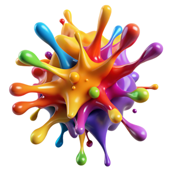 dramatic classic A Dynamic Explosion of Colorful Paint Spl premium png