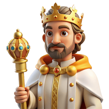 elegant traditional Portrait of a Regal King with a Crown Sce high quality png