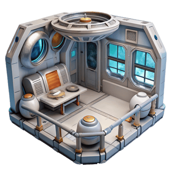 stunning abstract Space Station Interior View Cutout professional png