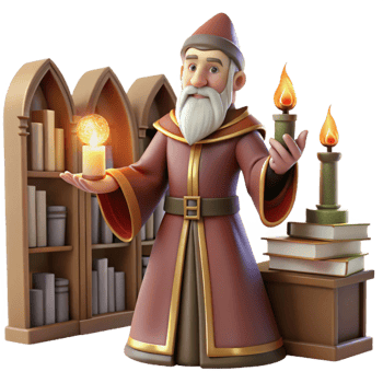 serene rustic A Powerful Wizard Casting a Spell in a G authentic png