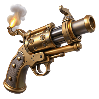 impressive artistic A Steampunk Pistol with Intricate Engravi premium png