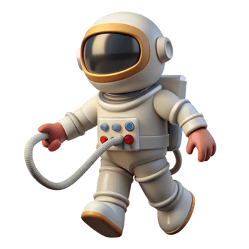 vibrant contemporary Spacewalk Astronaut Tethered Figure Isolated professional png