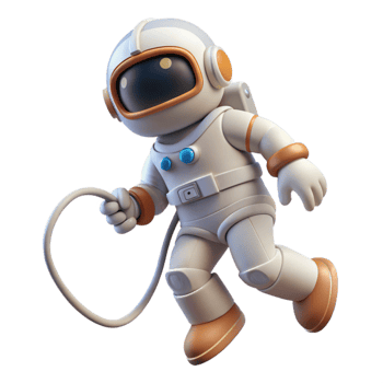 dramatic abstract Space Walking Astronaut Cutout with Tether Line exclusive png