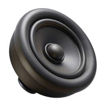 dramatic creative Speaker Black Matte Finish Isolated with Perspective Angle professional png