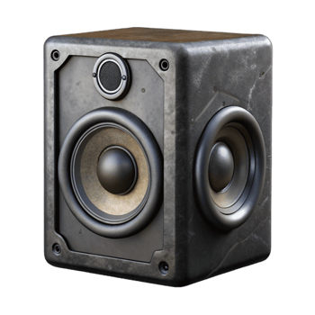 elegant artistic Speaker System Front View with Detailed Grill Isolated professional png
