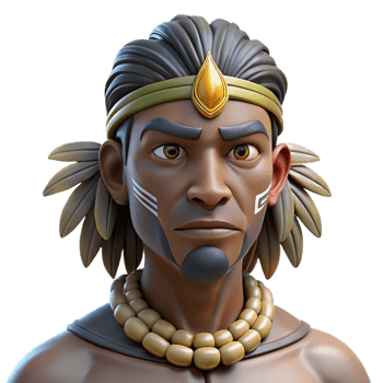 beautiful rustic Portrait of a Tribal Chieftain with Intri genuine png