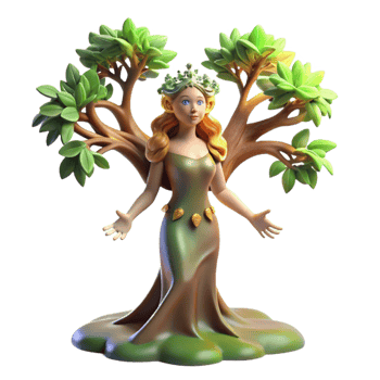 wonderful artistic An Elegant Dryad Emerging from an Ancient authentic png