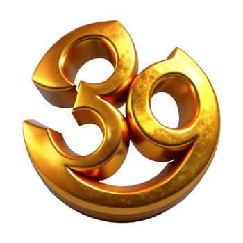 beautiful minimalist Spiritual Symbol Om Golden Glow Cutout authentic png